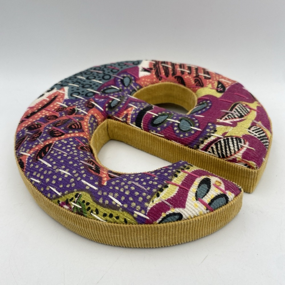 Anthropologie Letter E Lower Case Fabric Patchwork Boho Wall Decor‎ Multicolor - Picture 3 of 3